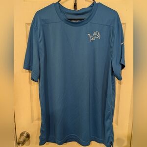 Nike NFL Detroit Lions XL Blue Dri-Fit Shirt Has Small Imperfection